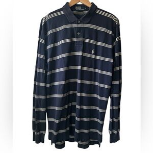 Polo by Ralph Lauren Striped Collared Long Sleeve Polo Shirt Men’s XL
